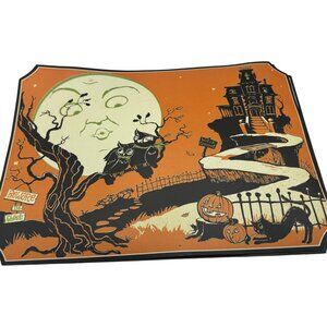 Pottery Barn Kids Halloween Placemat With Haunted House & Owls Motif